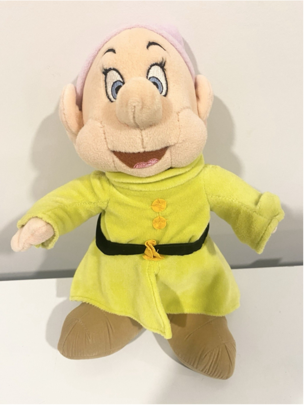 Vintage Disney Store Dopey Plush 12” Snow White Seven Dwarfs Purple Hat